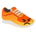 enraged face + running shoe