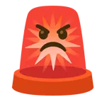 enraged face + police car light