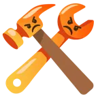 enraged face + hammer and wrench