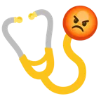 enraged face + stethoscope