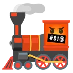 face with symbols on mouth + locomotive