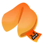 face with symbols on mouth + fortune cookie