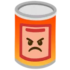 face with symbols on mouth + canned food