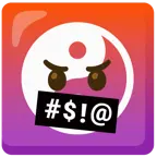 face with symbols on mouth + yin yang