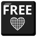 nút FREE + trái tim màu đen