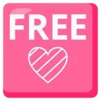 nút FREE + trái tim màu hồng