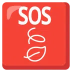 pulsante SOS + foglia al vento