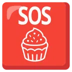pulsante SOS + cupcake
