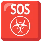 pulsante SOS + simbolo del rischio biologico