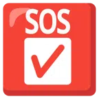 pulsante SOS + pulsante segno di spunta