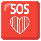 pulsante SOS + cuore rosso