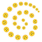 Wirbel + verwundertes Gesicht