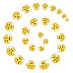 Wirbel + schnaubendes Gesicht