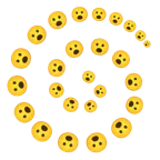 Wirbel + Gesicht mit offenem Mund