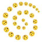 Wirbel + verdutztes Gesicht
