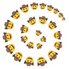 Wirbel + Gesicht mit Cowboyhut