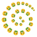 Wirbel + kotzendes Gesicht