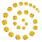 Wirbel + Gesicht mit Monokel