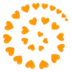 Wirbel + oranges Herz