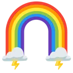 Regenbogen + Wolke mit Blitz