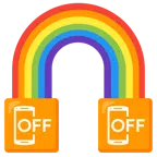 Regenbogen + Mobiltelefon aus