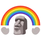 Regenbogen + Statue