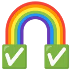Regenbogen + weißes Häkchen