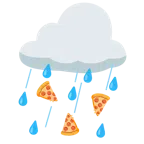 Wolke mit Regen + Pizza