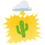 Wolke mit Blitz + Kaktus