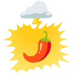 Wolke mit Blitz + Peperoni