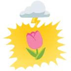 Wolke mit Blitz + Tulpe