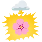 Wolke mit Blitz + Kirschblüte