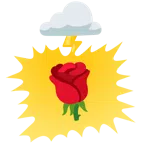 Wolke mit Blitz + Rose