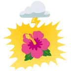 Wolke mit Blitz + Hibiskus