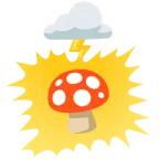 Wolke mit Blitz + Fliegenpilz
