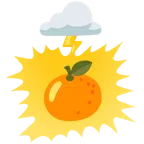 Wolke mit Blitz + Mandarine