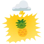 Wolke mit Blitz + Ananas