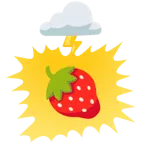 Wolke mit Blitz + Erdbeere