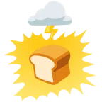 Wolke mit Blitz + Brot