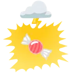 Wolke mit Blitz + Bonbon