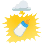 Wolke mit Blitz + Babyflasche