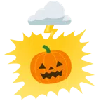 Wolke mit Blitz + Halloweenkürbis