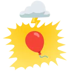 Wolke mit Blitz + Luftballon