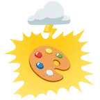 Wolke mit Blitz + Mischpalette