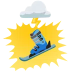 Wolke mit Blitz + Ski