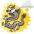 Wolke mit Blitz + Drache