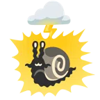 Wolke mit Blitz + Schnecke