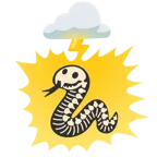 Wolke mit Blitz + Schlange
