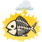Wolke mit Blitz + Fisch