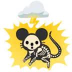 Wolke mit Blitz + Mäusegesicht